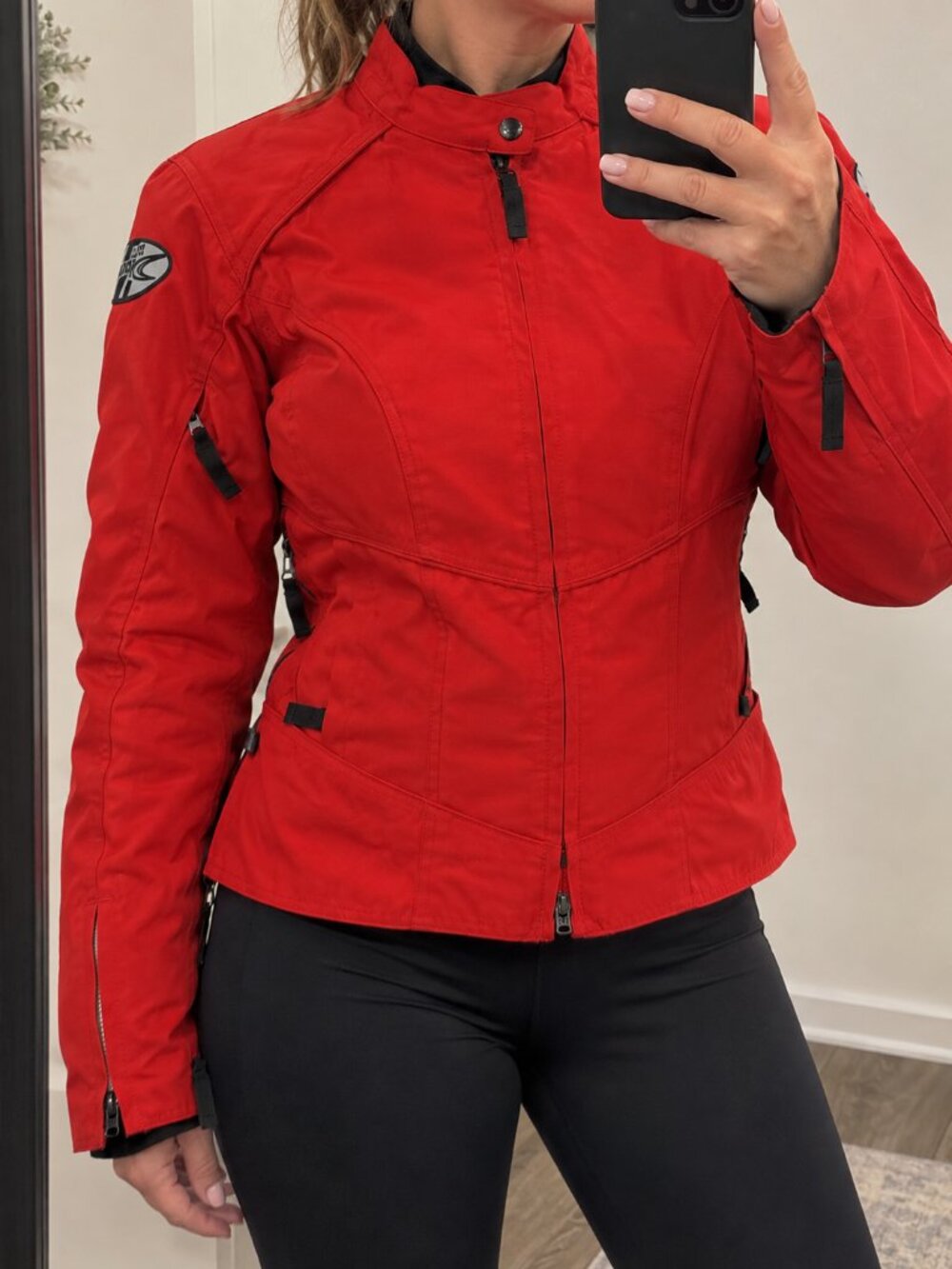 Joe Rocket Rocket Girl Women's L Red Armored Motorcycle Jacket, Removable Liner